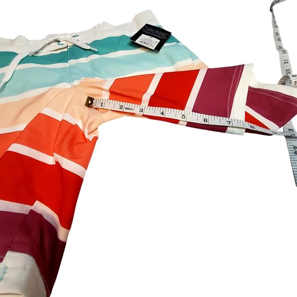 Art Class Boys Swim Trunks Rainbow Striped Design Size 8 Adjustable drawstring - Picture 7 of 9